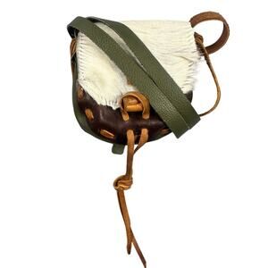 Leather Cowhide Hair-On Medicine Bag Pouch Western